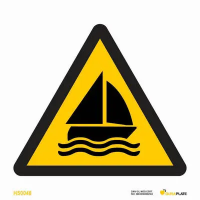 Warning sign sailing area warning