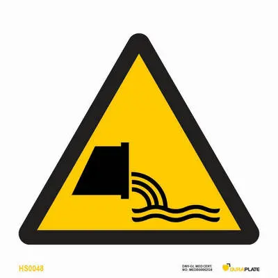 Warning sign sewage effluent outfall warning