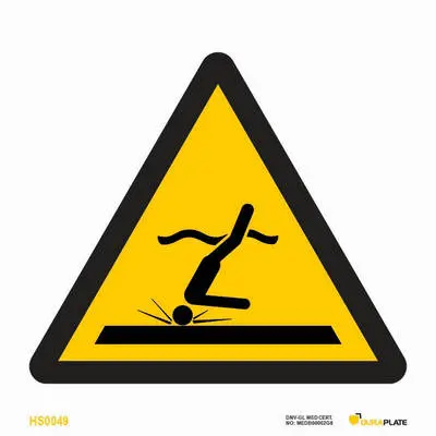 Warning sign shallow water diving