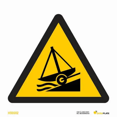 Warning sign slipway warning
