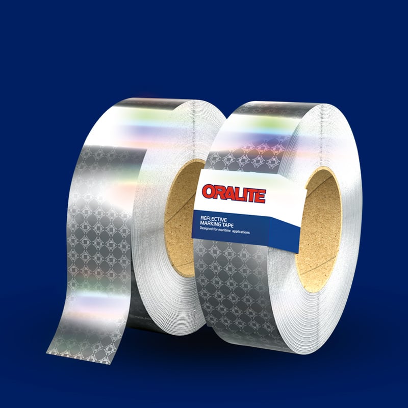 two roll of solas reflective tape on blue background