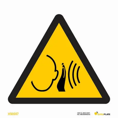 Warning sign sudden loud noise warning
