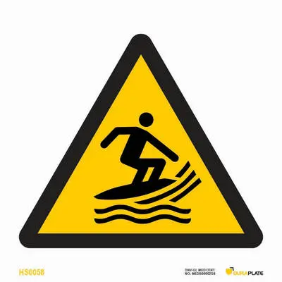Warning sign surf craft area warning