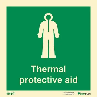 Lifesaving Sign thermal protective aid