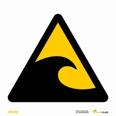 Warning sign tsunami hazard zone warning