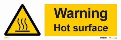 Warning hot surface sign owarning