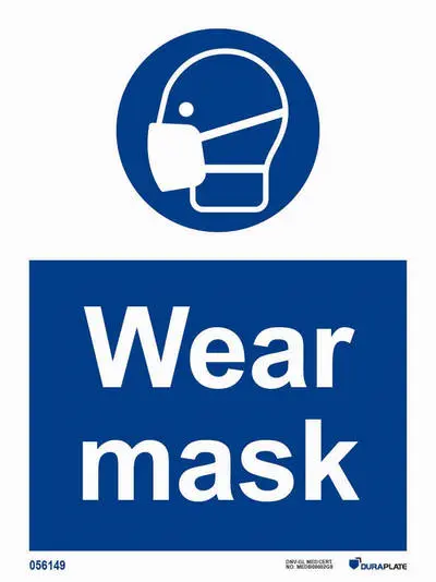 Mandataory sign with notice wear mask