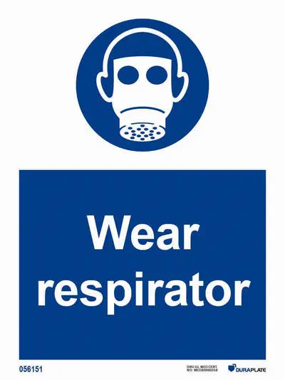 Mandatory sign with notice wear respirator